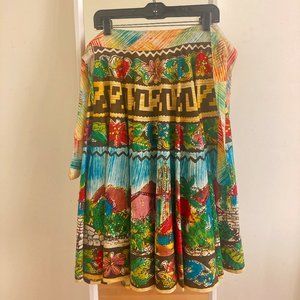 Vintage (1960s?) Hand Painted Mexican Skirt, size M